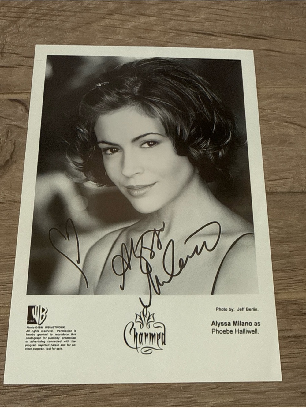 1998 ALYSSA MILANO Autograph Signed REPRINT RP 4x6" Photo 1998 WB b/w CHARMED